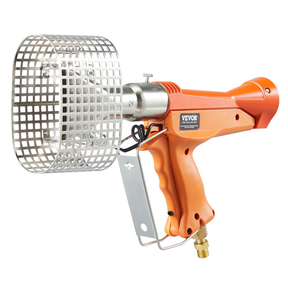Pistola de calor de propano VEVOR, hasta 187660 BTU, con regulador ajustable, manguera de 26 pies y estuche rígido de transporte, ideal para envoltura retráctil de películas plásticas para barcos, embalaje de paletas y manualidades.