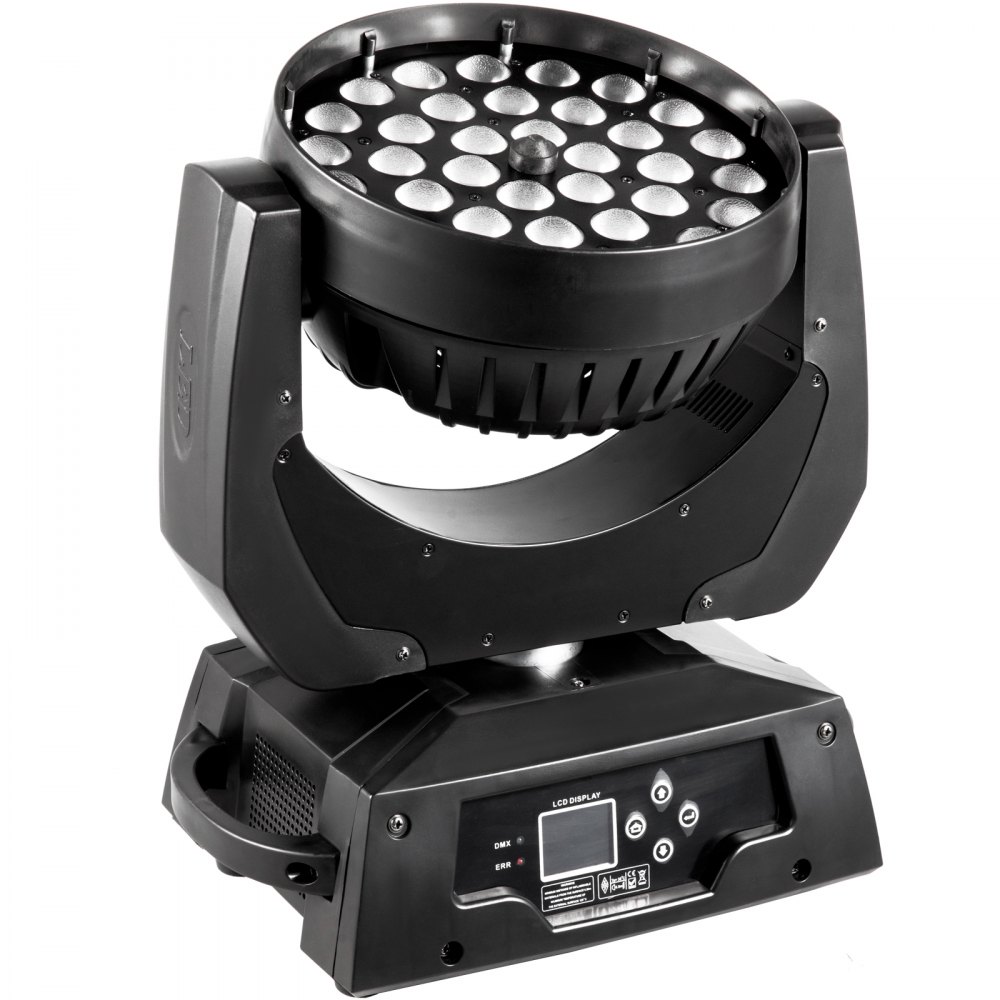 Luz de escenario LED VEVOR con matriz de lentes múltiples y panel de control.