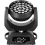 Luz de escenario LED VEVOR negra con matriz LED circular y base de panel de control.