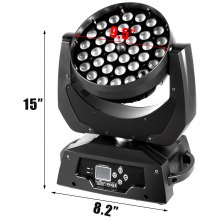 36 X 10w Rgbw (4in1) Led Zoom Cabeza móvil 360w Wash Stage Light Dmx 13ch