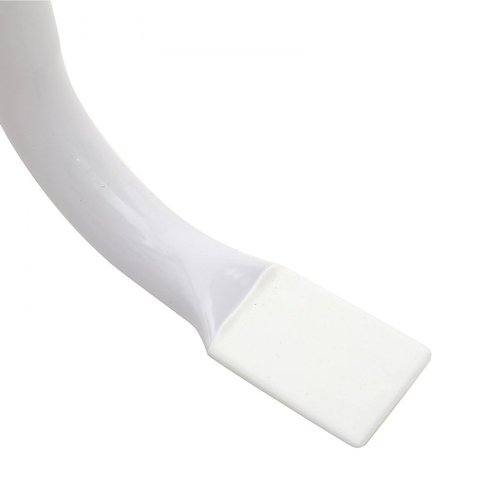 Barra de seguridad para inodoro VEVOR curvada de color blanco con base rectangular.