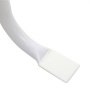 Barra de seguridad para inodoro VEVOR curvada de color blanco con base rectangular.