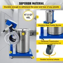 VEVOR Máquina de Recubrimiento en Polvo Pistola para Pintar con Pistola Electrostática 45L