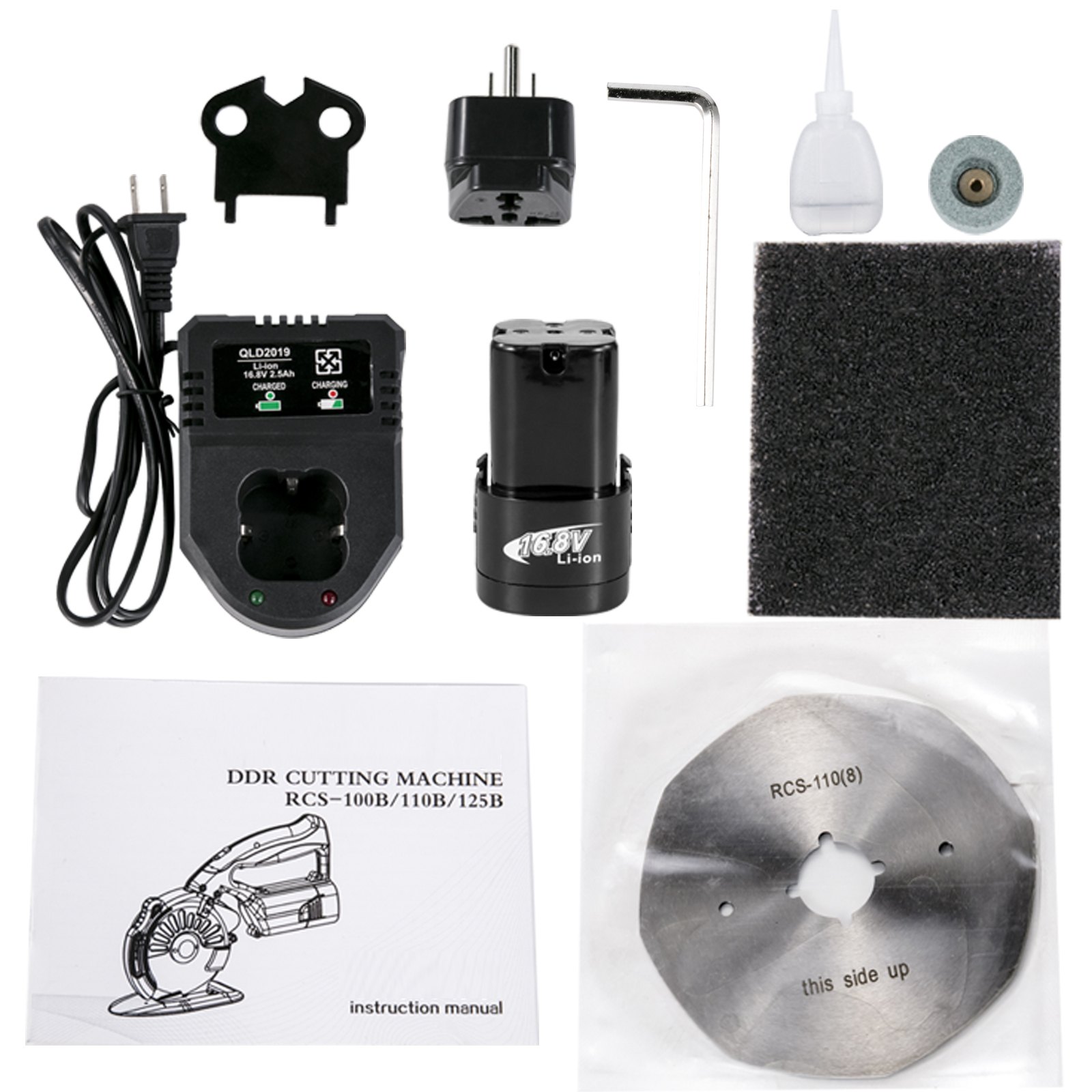 Cortador de tela VEVOR Cortador de tela rotativo de 100 mm Altura de corte de 27 mm Cortador rotativo eléctrico inalámbrico Motor de cobre con tijeras eléctricas de velocidad ajustable de bajo ruido para cortar tela y algodón