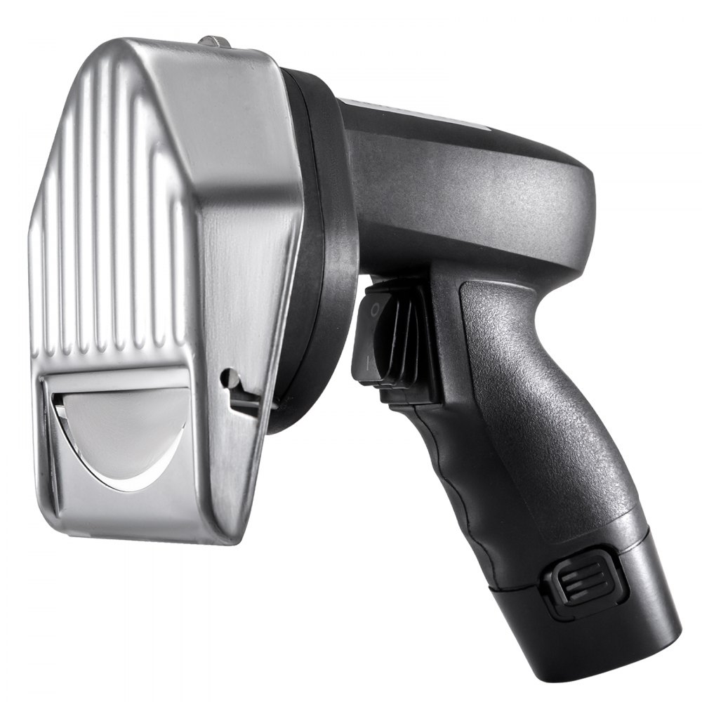 Cuchillo shawarma inalámbrico VEVOR con mango ergonómico y protección de seguridad.