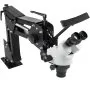 Microscopio microincrustado VEVOR con oculares duales y soporte de brazo ajustable.