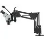 Microscopio con microincrustaciones VEVOR en blanco y negro con brazo ajustable.