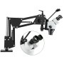 Microscopio VEVOR con microincrustaciones, brazo ajustable y oculares duales para trabajos de precisión.