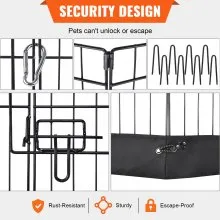 VEVOR Parque para perros, 8 paneles plegable de metal para ejercicios con almohadilla inferior, valla para mascotas de 24 pulgadas de alto, caseta para cachorros con estacas para el suelo, corral para
