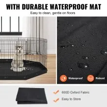 VEVOR Parque para perros, 8 paneles plegable de metal para ejercicios con almohadilla inferior, valla para mascotas de 24 pulgadas de alto, caseta para cachorros con estacas para el suelo, corral para