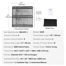 VEVOR Parque para perros, 8 paneles plegable de metal para ejercicios con almohadilla inferior, valla para mascotas de 24 pulgadas de alto, caseta para cachorros con estacas para el suelo, corral para