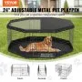 Parque para perros VEVOR, corral de ejercicios plegable de metal de 8 paneles con cubierta superior y almohadilla inferior, jaula para cachorros con valla de 61 cm de alto, corral para mascotas pequeñas y medianas, para interior y exterior, ideal para acampar y patio.