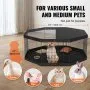 Parque para perros VEVOR, corral de ejercicios plegable de metal de 8 paneles con cubierta superior y almohadilla inferior, jaula para cachorros con valla de 61 cm de alto, corral para mascotas pequeñas y medianas, para interior y exterior, ideal para acampar y patio.