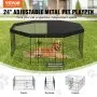 Parque para perros VEVOR, corral de ejercicios plegable de metal de 8 paneles con cubierta superior, cerca de 61 cm de alto, jaula para cachorros con estacas, corral para interior y exterior para mascotas pequeñas y medianas, ideal para acampar y patio.