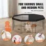 Parque para perros VEVOR, corral de ejercicios plegable de metal de 8 paneles con cubierta superior, cerca de 61 cm de alto, jaula para cachorros con estacas, corral para interior y exterior para mascotas pequeñas y medianas, ideal para acampar y patio.