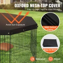 VEVOR Parque para perros, 8 paneles plegable de metal para ejercicios con cubierta superior, valla para mascotas de 24 pulgadas de alto, caseta para cachorros con estacas para el suelo, corral para perros para interiores y exteriores para mascotas pequeñas y medianas, para acampar, patio