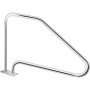 Pasamanos para piscina VEVOR, 49.4" x 34", pasamanos para escalera de piscina de acero inoxidable 304 con capacidad de carga de 375 lb, pasamanos para piscina con placa base de montaje rápido y accesorios de montaje completos.