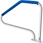 Pasamanos para piscina VEVOR, 49.4" x 34", pasamanos para escalera de piscina de acero inoxidable 304 con capacidad de carga de 375 lb, pasamanos para piscina con placa base de montaje rápido y accesorios de montaje completos.