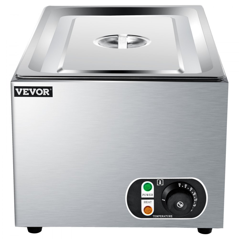 VEVOR Calentador de Comida Calentador Bufé 25,8 L Servidor de Bufé 1200 W de Acero Inoxidable 30-110℃