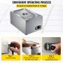 VEVOR Calentador Bufé 25,8 L Servidor de Bufé 1200 W de Acero Inoxidable 30-110℃
