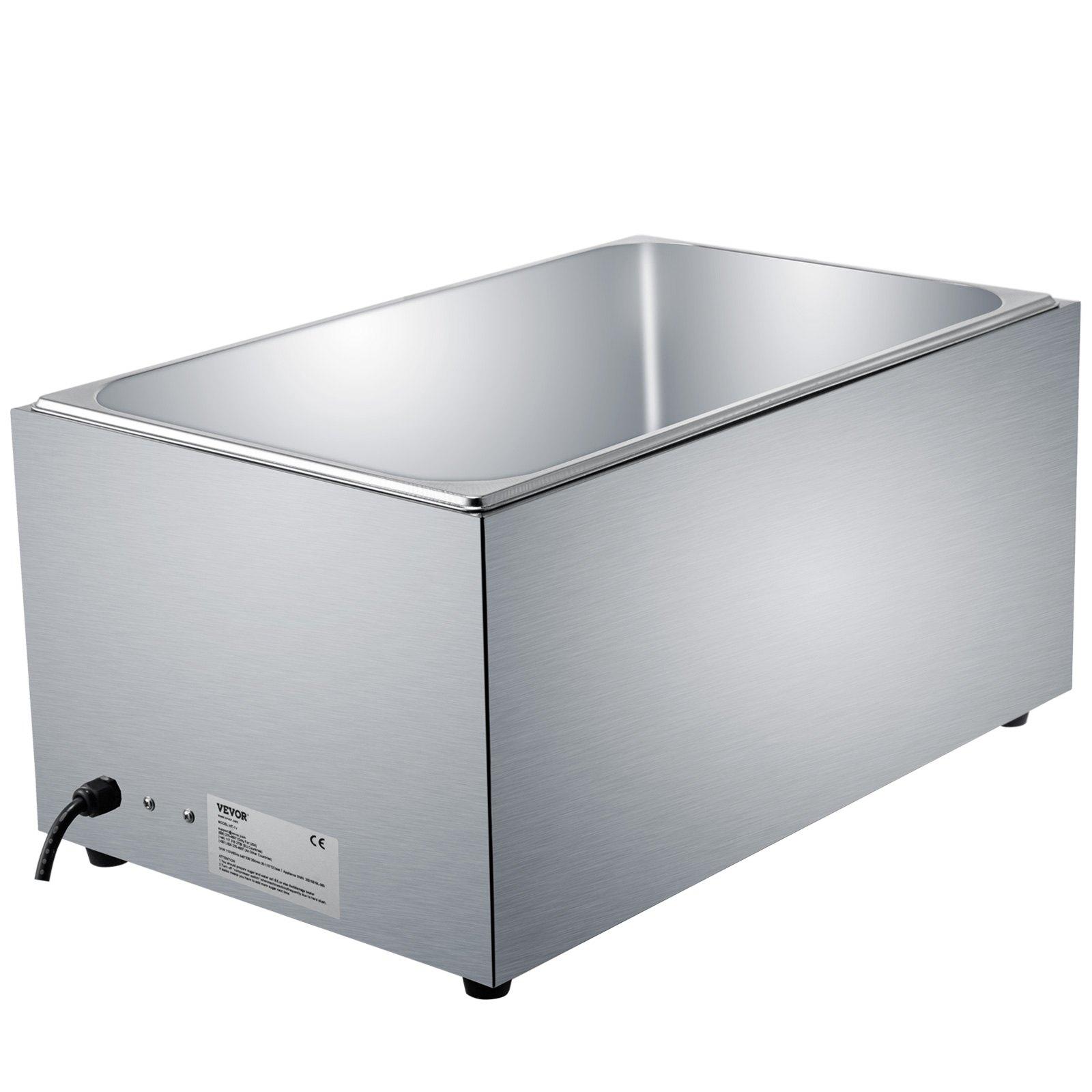 VEVOR Calentador de Comida Calentador Bufé 25,8 L Servidor de Bufé 1200 W de Acero Inoxidable 30-110℃
