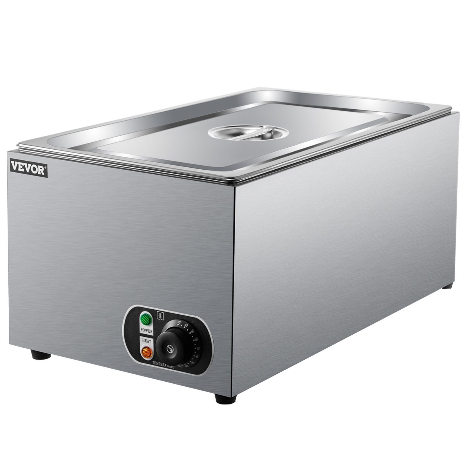 VEVOR Calentador de Comida Calentador Bufé 25,8 L Servidor de Bufé 1200 W de Acero Inoxidable 30-110℃