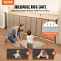 VEVOR Puerta retráctil para bebés, puerta de malla para bebés de 34,2 pulgadas de alto, se extiende hasta 116,1 pulgadas de ancho, puerta retráctil para niños o mascotas, puertas retráctiles para perros para escaleras interiores, puertas, pasillos, salas de juegos, gris