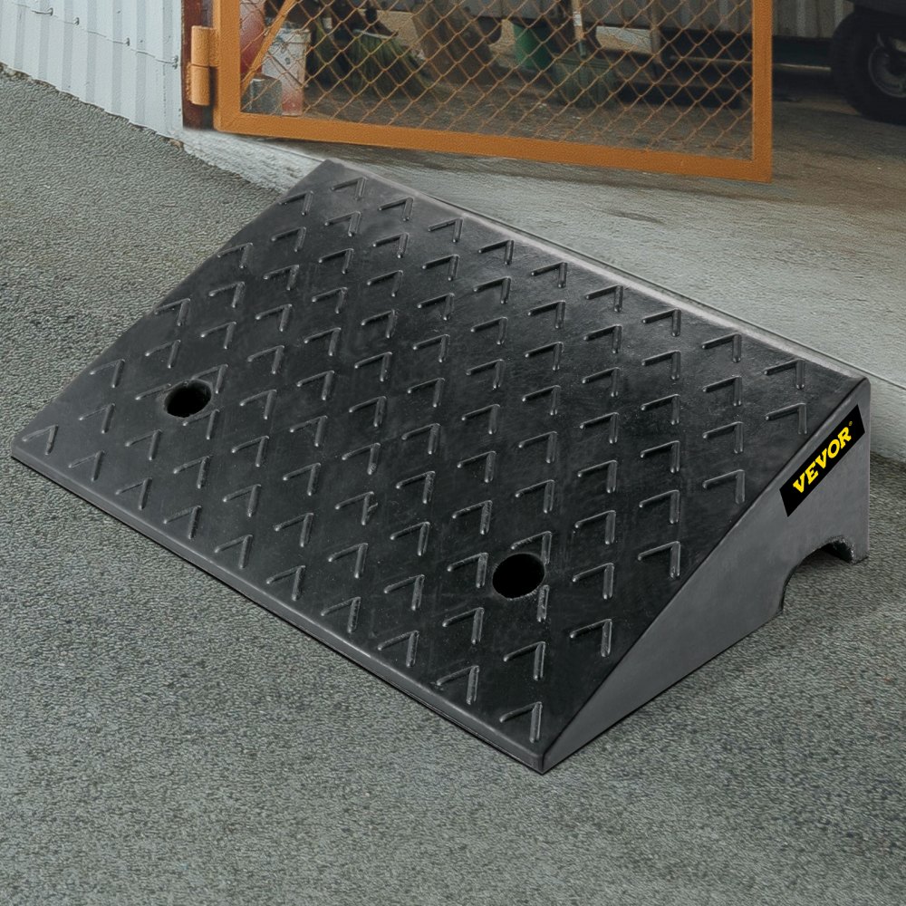 VEVOR Rampa de bordillo de goma, altura de elevación de 6 pulgadas, paquete de 2, rampas de umbral de capacidad de 6800 lbs/3 T de servicio pesado, rampas de entrada de 19 pulgadas de largo x 15 pulgadas de ancho con estructura de rejilla estable para automóviles, sillas de ruedas, bicicletas, motocicletas