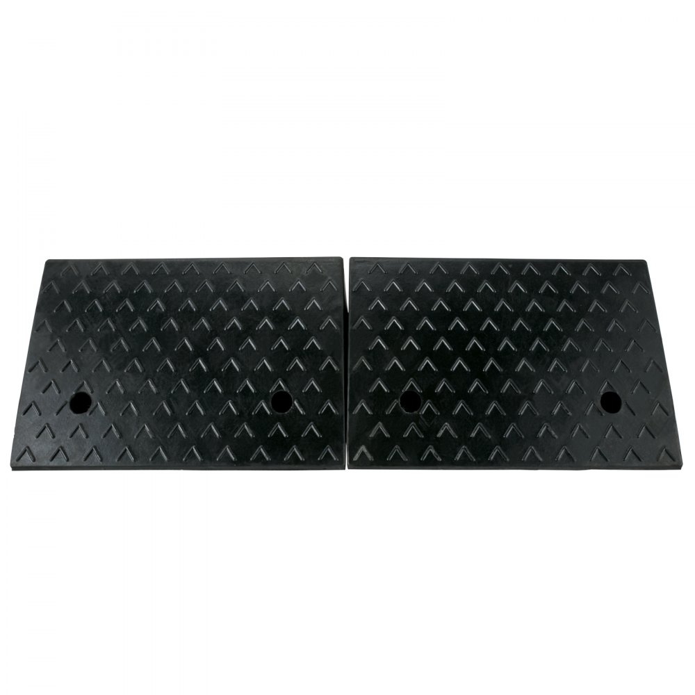 VEVOR Rampa de bordillo de goma, altura de elevación de 6 pulgadas, paquete de 2, rampas de umbral de capacidad de 6800 lbs/3 T de servicio pesado, rampas de entrada de 19 pulgadas de largo x 15 pulgadas de ancho con estructura de rejilla estable para automóviles, sillas de ruedas, bicicletas, motocicletas