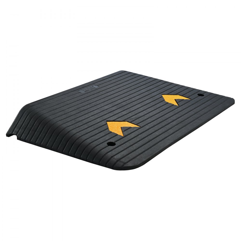 VEVOR Rampa de Umbral Altura 10,2 cm Rampa de Goma para Acera con 1 Canal Carga de 15 T Superficie Texturizada Antideslizante para Silla de Ruedas Coche Scooter Muelle Garaje 90,2x62x10,2 cm