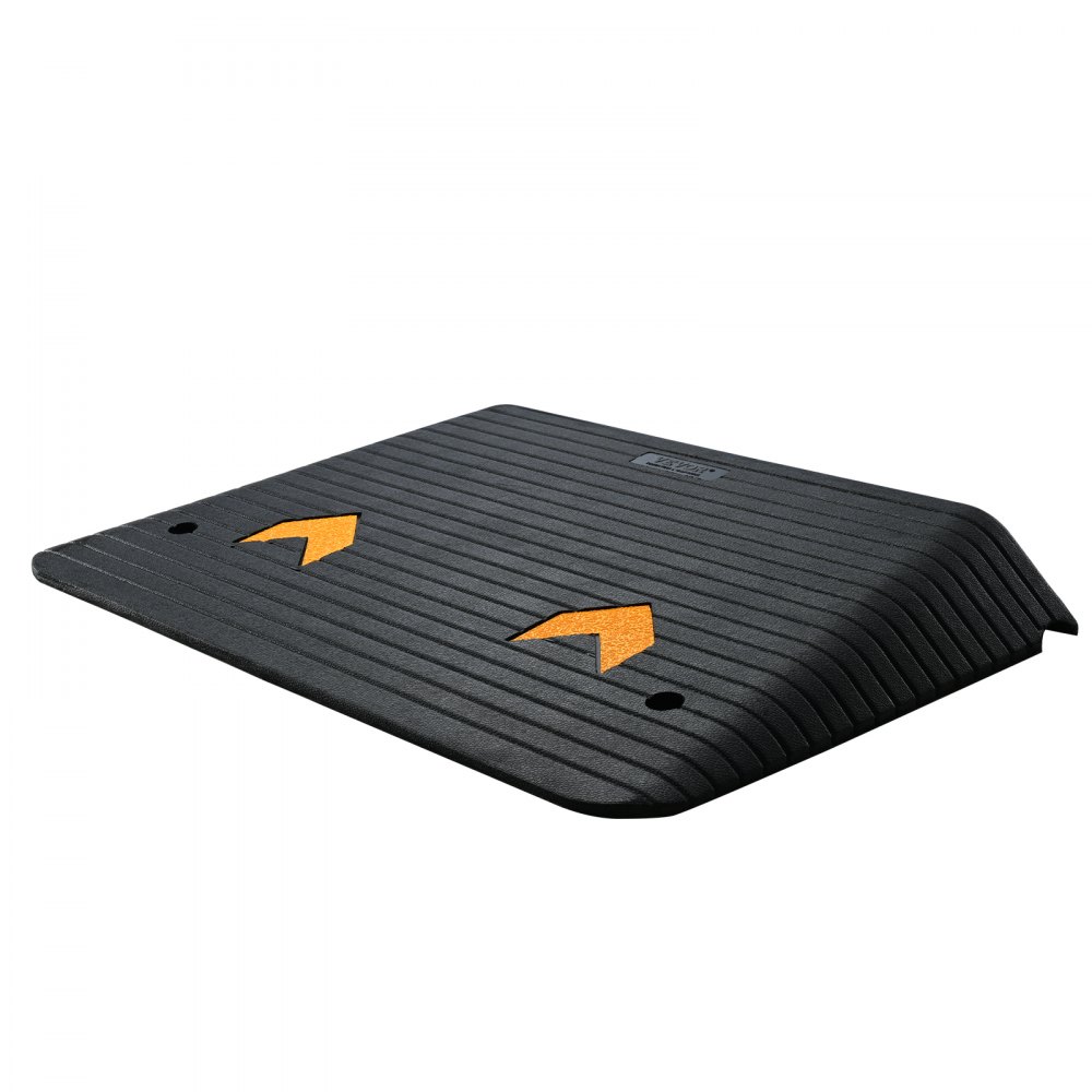 VEVOR Rampa de Umbral Altura 10,2 cm Rampa de Goma para Acera con 1 Canal Carga de 15 T Superficie Texturizada Antideslizante para Silla de Ruedas Coche Scooter Muelle Garaje 90,2x62x10,2 cm