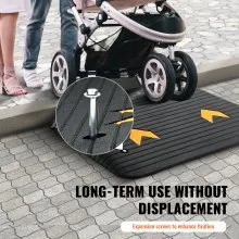 VEVOR Rampa de umbral de goma, puerta de rampa para silla de ruedas de 4 pulgadas, rampa de goma reciclada con capacidad de carga nominal de 33069 libras, rampa de goma con superficie texturizada antideslizante para silla de ruedas, coche, scooter