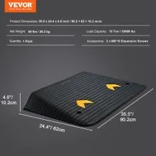 VEVOR Rampa de umbral de goma, puerta de rampa para silla de ruedas de 4 pulgadas, rampa de goma reciclada con capacidad de carga nominal de 33069 libras, rampa de goma con superficie texturizada antideslizante para silla de ruedas, coche, scooter