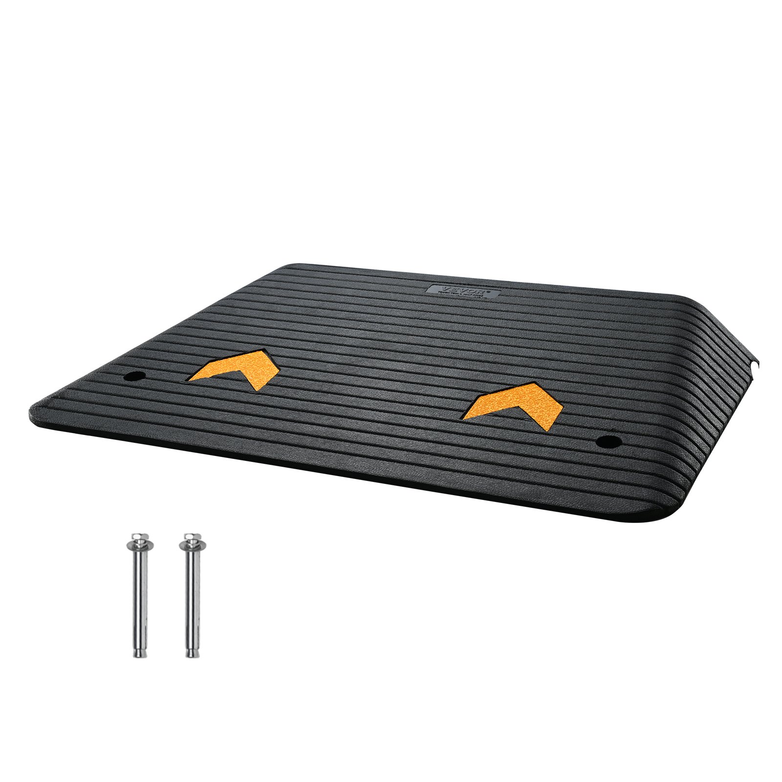 VEVOR Rampa de Umbral Altura 10,2 cm Rampa de Goma para Acera con 1 Canal Carga de 15 T Superficie Texturizada Antideslizante para Silla de Ruedas Coche Scooter Muelle Garaje 90,2x62x10,2 cm