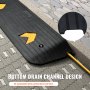 Rampa de umbral de goma mejorada VEVOR, rampa de acceso para silla de ruedas de 2,5 cm de altura, rampa de bordillo natural con capacidad de carga de 1500 kg, superficie texturizada antideslizante para silla de ruedas y scooter.