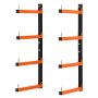 VEVOR Lumber Rack, 4-Tier 2-Pack 110 lbs per Tier, Foldable Wood Storage, Wall-mounted for Garages, Workshops, Warehouse, Heavy-Duty Cantilever Arms, 3-Level Adjustment, Steel, Orange & Black