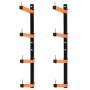 VEVOR Lumber Rack, 4-Tier 2-Pack 110 lbs per Tier, Foldable Wood Storage, Wall-mounted for Garages, Workshops, Warehouse, Heavy-Duty Cantilever Arms, 3-Level Adjustment, Steel, Orange & Black