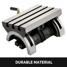 Mesa de fresado inclinable VEVOR Fresadora de ángulo inclinable de 10x7 pulgadas 0-90 ° Placa de ángulo giratorio ajustable con 3 ranuras en T y manivela ajustable Fresadora inclinable de alta resistencia para rectificado