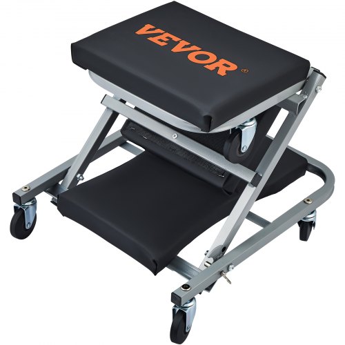 VEVOR Z-Creeper Seat, 2 en 1, taburete/enredadera plegable para coche, enredadera mecánica de 300 libras de capacidad, enredadera de perfil bajo con 6 ruedas para garaje, tienda, reparación de automóv