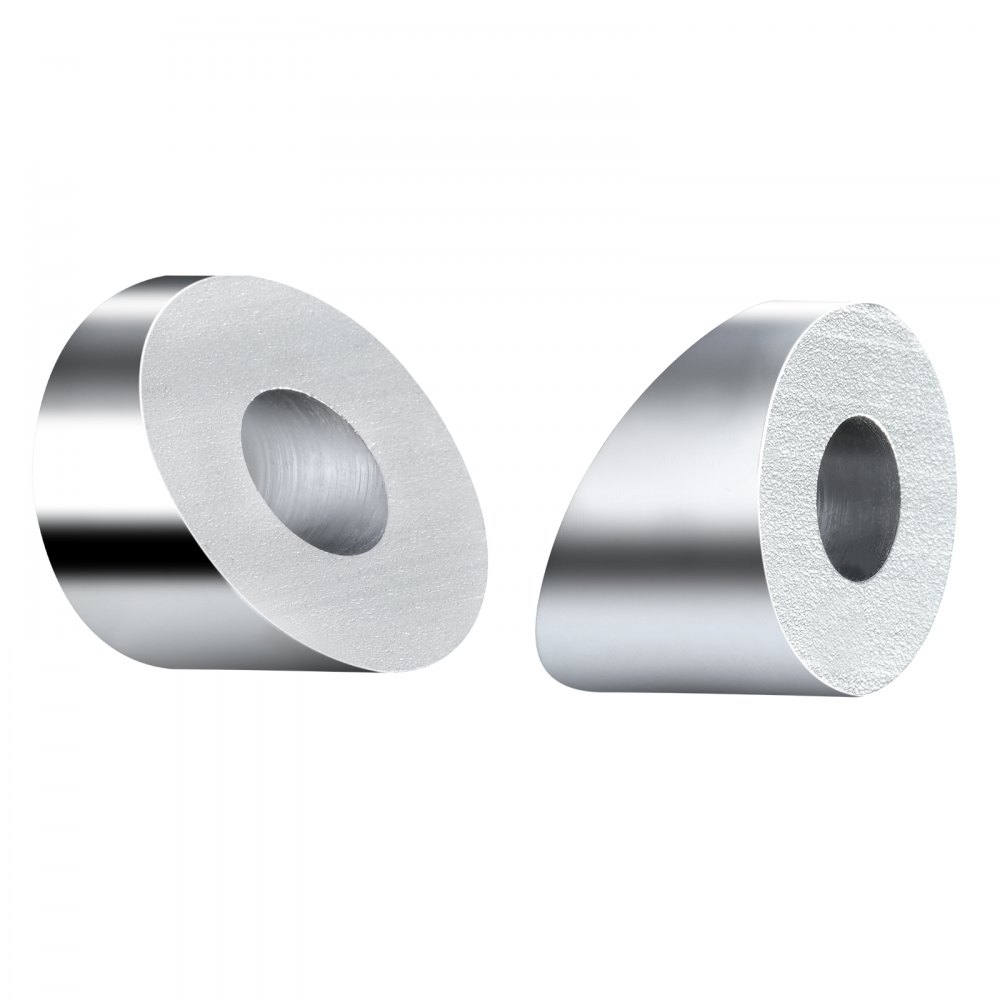 Accesorios de metal para el kit de barandilla de cable VEVOR, que presenta formas cilíndricas suaves con orificios centrales.