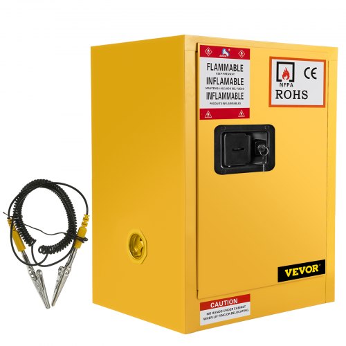 Gabinete inflamable VEVOR de 17 x 17 x 18 pulgadas, gabinete de seguridad de acero galvanizado, gabinete de almacenamiento inflamable con estante ajustable, para uso comercial industrial y doméstico