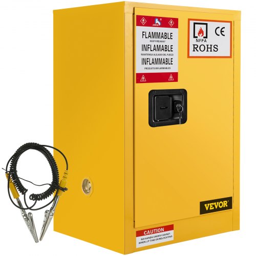 VEVOR Gabinete inflamable de acero galvanizado de 17 x 17 x 22 pulgadas, gabinete de seguridad, estante ajustable, gabinete de almacenamiento inflamable, para uso comercial industrial y doméstico
