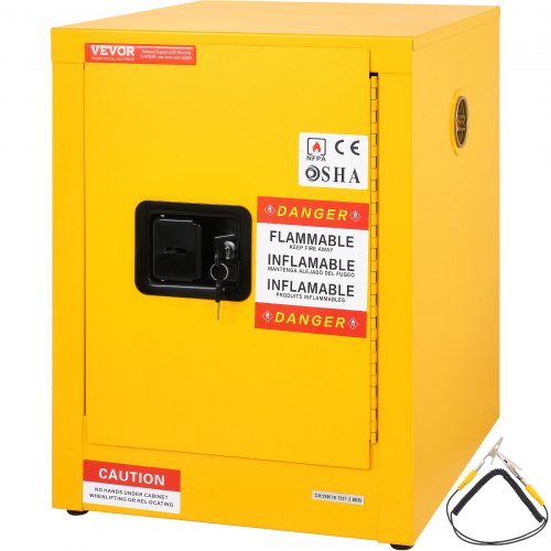 VEVOR Gabinete inflamable de acero galvanizado de 17 x 17 x 22 pulgadas, gabinete de seguridad, estante ajustable, gabinete de almacenamiento inflamable, para uso comercial industrial y doméstico
