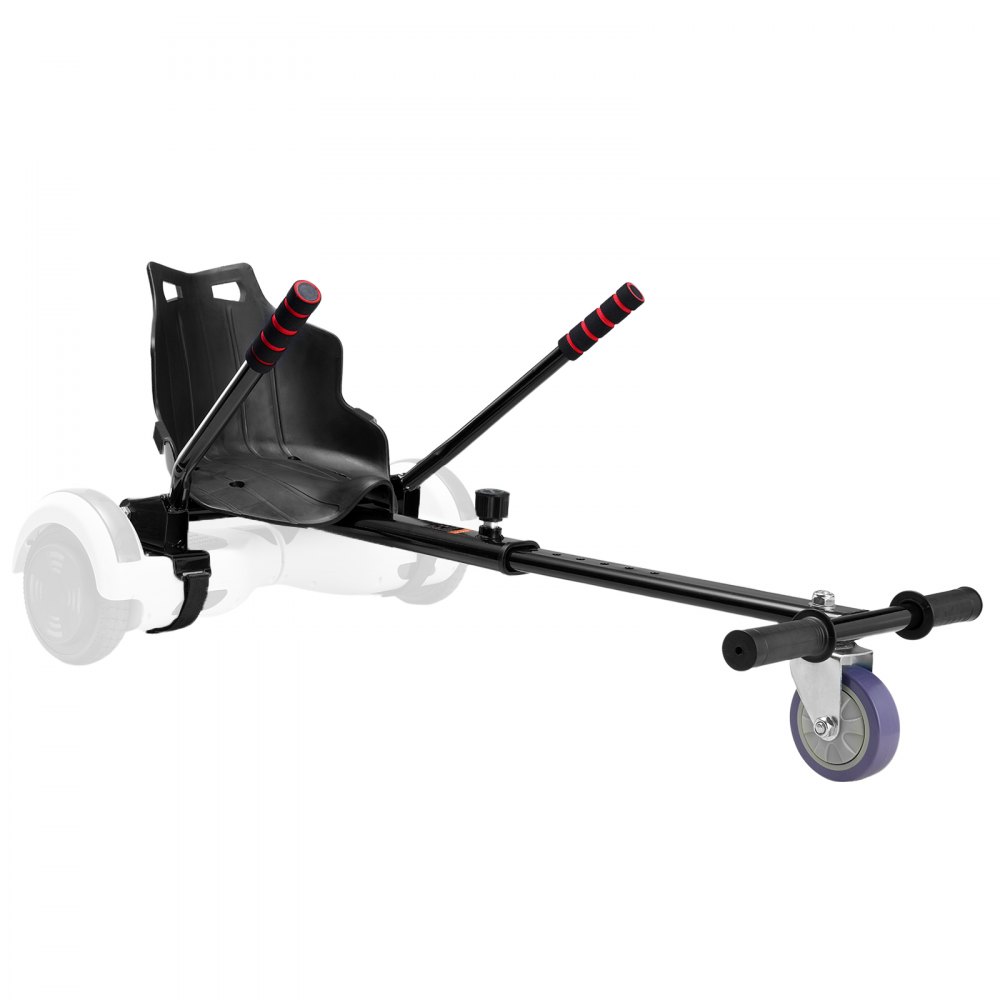 Accesorio de asiento para hoverboard VEVOR, compatible con todos los hoverboards de 6.5", 8", 8.5" y 10", con controles de agarre, longitud de marco ajustable y capacidad de carga de 220 libras, accesorio para hoverboard y karts, para niños y adultos.