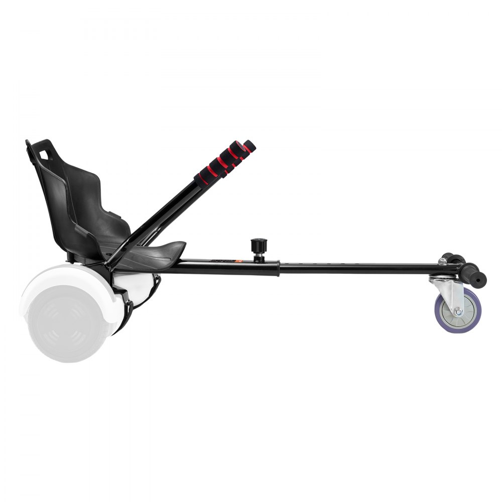 Accesorio de asiento para hoverboard VEVOR, compatible con todos los hoverboards de 6.5", 8", 8.5" y 10", con controles de agarre, longitud de marco ajustable y capacidad de carga de 220 libras, accesorio para hoverboard y karts, para niños y adultos.