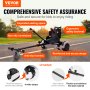 Accesorio de asiento para patineta eléctrica VEVOR, compatible con todas las patinetas eléctricas de 6,5", 8", 8,5" y 10", control de agarre, longitud de marco ajustable y capacidad de carga de 220 libras, accesorio para patinetas eléctricas Go Karts, para niños y adultos