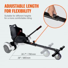 Accesorio de asiento para patineta eléctrica VEVOR, compatible con todas las patinetas eléctricas de 6,5", 8", 8,5" y 10", control de agarre, longitud de marco ajustable y capacidad de carga de 220 libras, accesorio para patinetas eléctricas Go Karts, para niños y adultos
