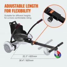 Accesorio de asiento para aeropatín VEVOR, para aeropatín de 6.5", 8", 8.5" y 10", con luces LED, control de agarre, longitud de chasis ajustable y capacidad de carga de 220 lb, accesorio para aeropatín Go Karts, para niños y adultos.