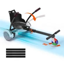 Accesorio de asiento para aeropatín VEVOR, para aeropatín de 6.5", 8", 8.5" y 10", con luces LED, control de agarre, longitud de chasis ajustable y capacidad de carga de 220 lb, accesorio para aeropatín Go Karts, para niños y adultos.