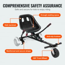 VEVOR - Accesorio para asiento de patineta eléctrica de 6,5", 8", 8,5" y 10", sistema de absorción de impactos dual, control de agarre, longitud ajustable, capacidad de carga de 270 libras, accesorio para patineta eléctrica, para niños y adultos